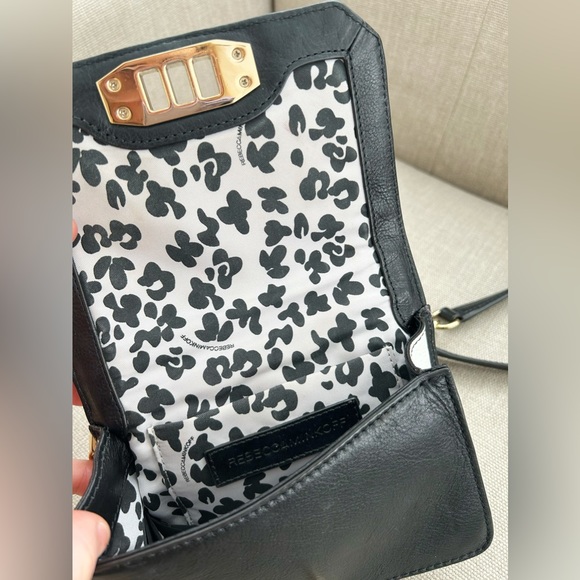 Rebecca Minkoff Black And White Leather Crossbody Purse - Picture 10 of 11